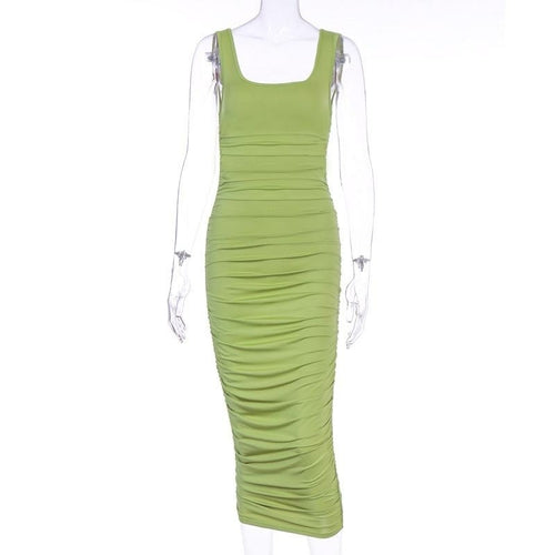 Ruched Solid Sexy Bodycon Party Dress
