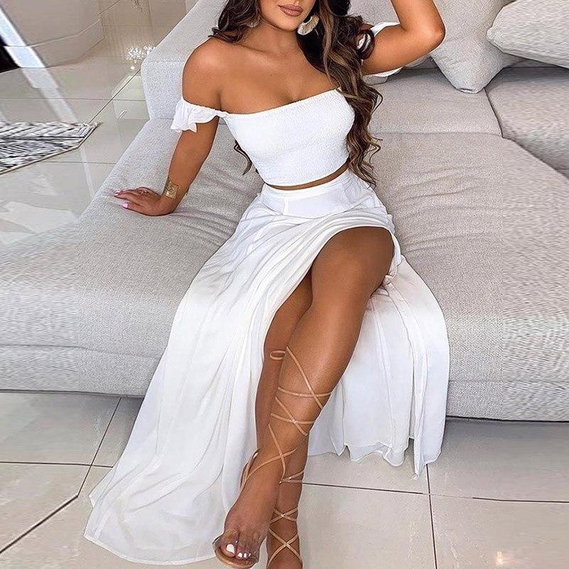 Elegant Two Piece Set Summer Floral Print Backless Party Dress – Yum Glam